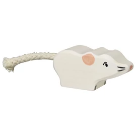 Holztiger fa figura fehér egér